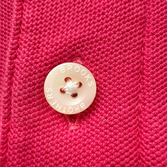 Brooks Brothers Mens Polo Shirt XL Pink Stripe Performance Knit Cotton Golf Prep - Picture 10 of 13